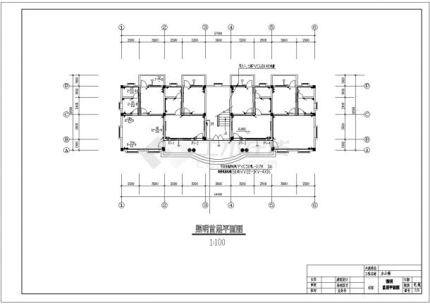 办公楼设计_某三层办公楼强电设计施工CAD图-图一