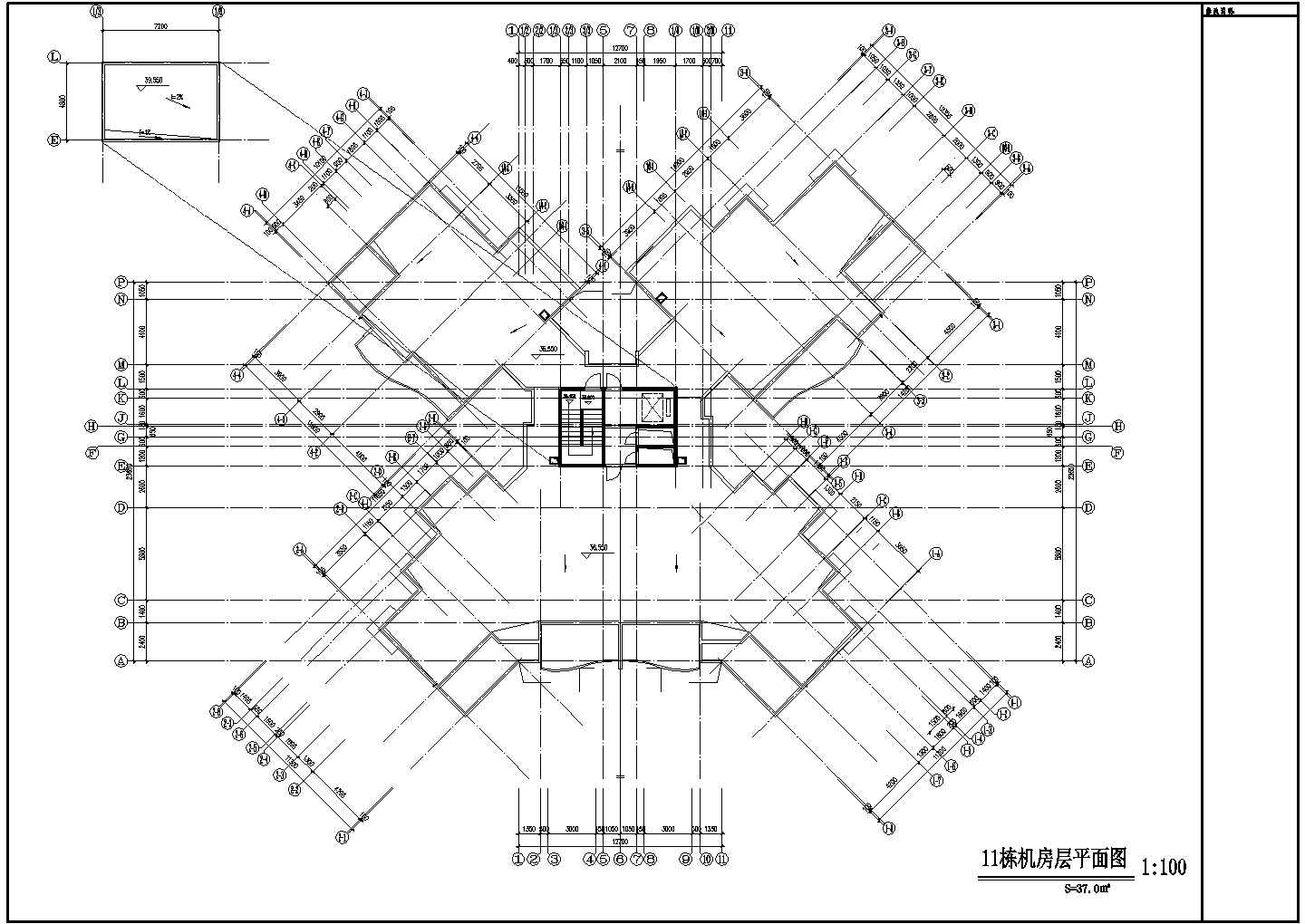 徐州市广阳花园小区11+1层住宅楼全套平面设计CAD图纸（2套方案）