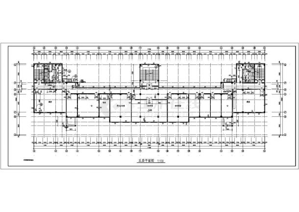 教学楼设计_某五层砖混结构中学教学楼建筑方案CAD图-图二