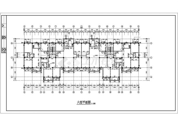 某地区六层框架结构cad图纸-图二