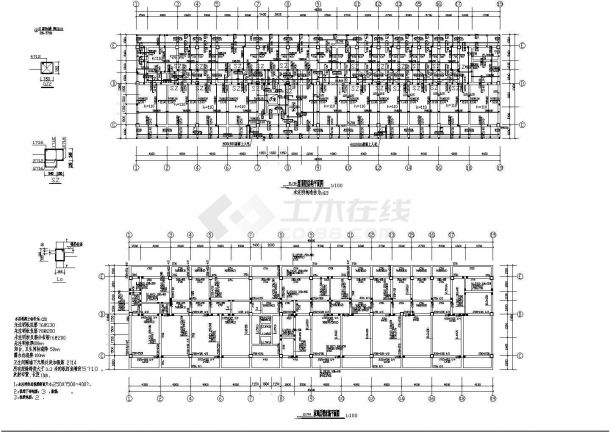 六层框架结构综合楼建筑结构施工图（ 长48.2米 宽18米）-图二
