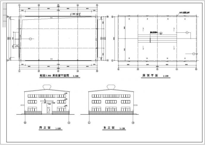 某钢结构车间建筑施工图（共3张）_图1