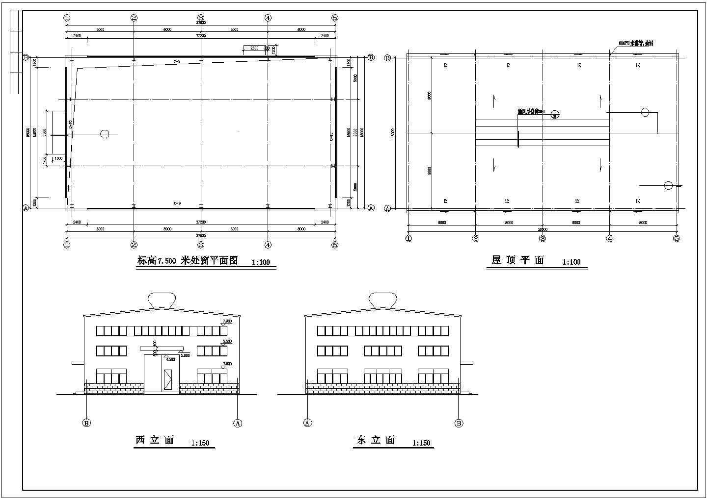 某钢结构车间建筑施工图（共3张）
