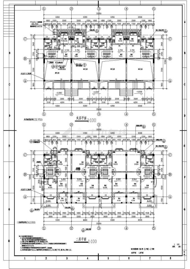1207.7平米三层框架结构别墅建筑图纸（含设计说明）-图一