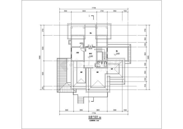 560平米三层框混结构单体别墅平立剖面设计CAD图纸（含阁楼和地下室层）-图二