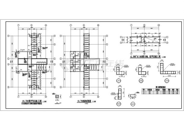 某多层框架剪力墙结构商业综合楼设计cad全套结构施工图（含设计说明）-图二