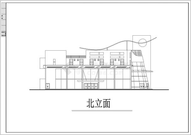 【南京】鼓楼区很现代的新型会所全套建筑施工设计cad图-图二