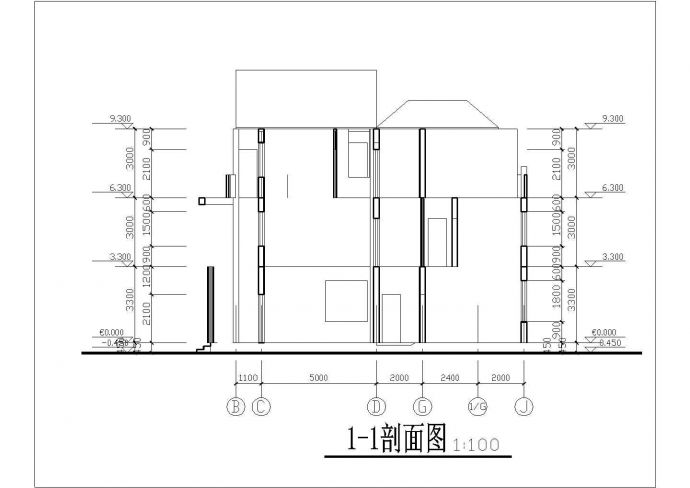 占地182平米3层框混结构单体别墅平立剖面设计CAD图纸（含效果图）_图1