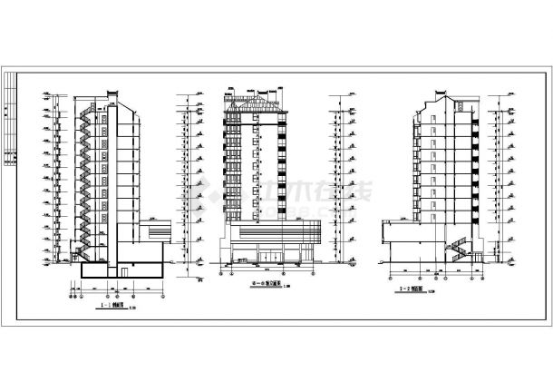 义乌某小区多层住宅楼全套建筑施工设计cad图(含坡屋顶窗定位图)-图一