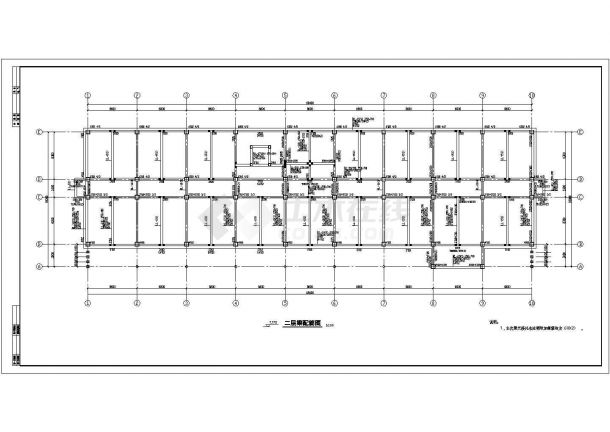 办公楼设计_五层办公楼钢筋砼框架结构设计CAD图-图一