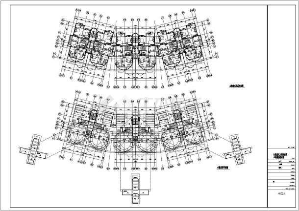 高层商住楼建筑施工设计cad图(含各层平面图，立面图)-图一