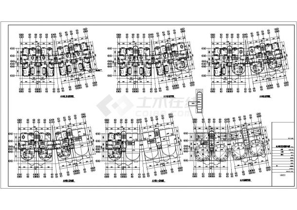高层商住楼建筑施工设计cad图(含各层平面图，立面图)-图二