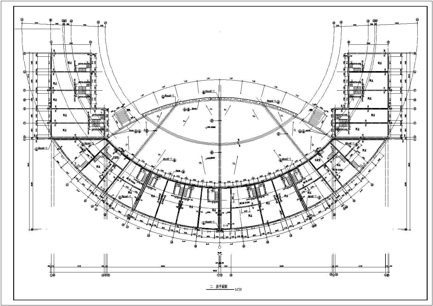 【南通】某小区旁广场内舞台及网点全套建筑施工设计cad图(含屋面排水示意图)