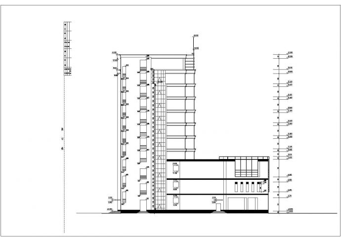 某小高层框架结构高档酒店设计cad建筑施工图_图1