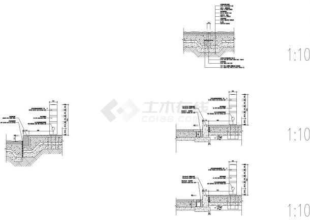 金鸡湖景区某文化长廊全套施工设计cad图(含效果图)-图二