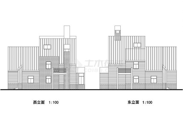 中阳排屋别墅CAD示意图-图二