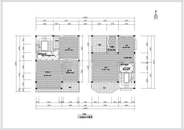 530平米左右三层框混结构单体别墅全套装修施工设计CAD图纸-图二