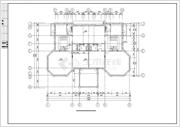 1200平米3层框架结构单体别墅全套结构设计CAD图纸-图一