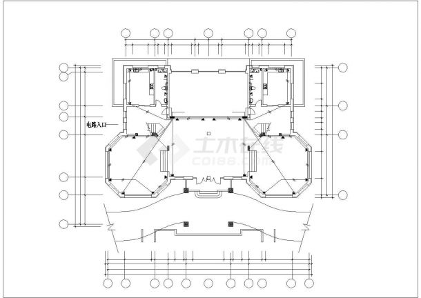 济南市某小区3层混合结构单体别墅全套电气系统设计CAD图纸-图一