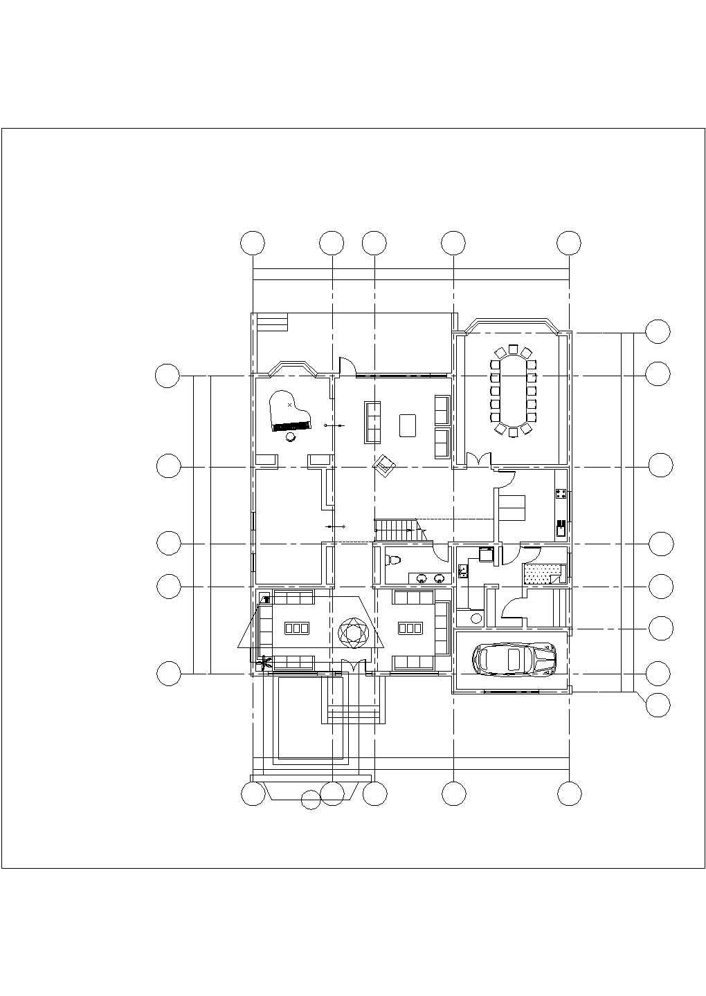 某别墅区三栋3层砖混结构单体别墅平立剖面设计CAD图纸（含效果图）