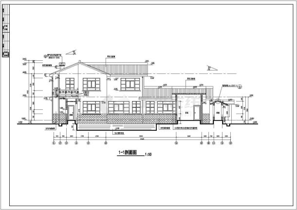 中国古典别墅CAD建筑施工参考详图-图一
