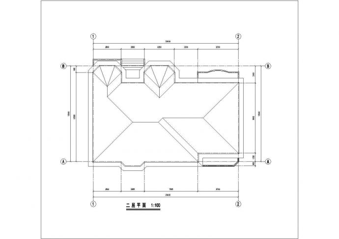 490平米左右2层框混结构单体别墅平面设计CAD图纸（含半地下室）_图1