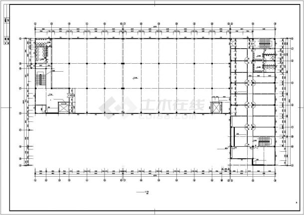 5层13501平米L形框架结构厂房建筑施工图【平立剖 楼梯 门窗 卫大样 说明】-图一