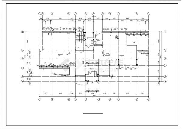 某地13层1梯3户住宅楼全套建筑设计cad图(含各层平面图)-图二