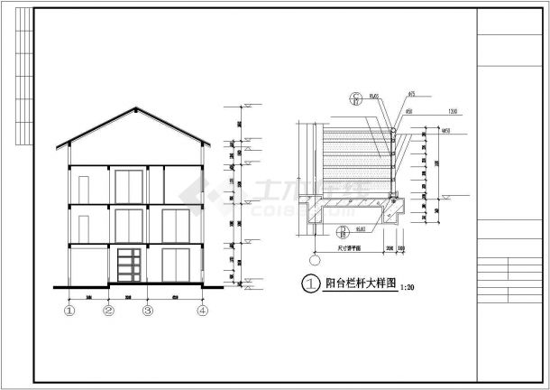 占地160平米四层框架结构独栋别墅全套建筑设计CAD图纸（含效果图）-图一