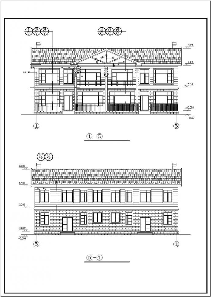 436平米2层混合结构单体别墅全套建筑设计CAD图纸（含效果图）_图1