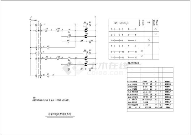 某电机一用一备二次CAD详细接线图-图二