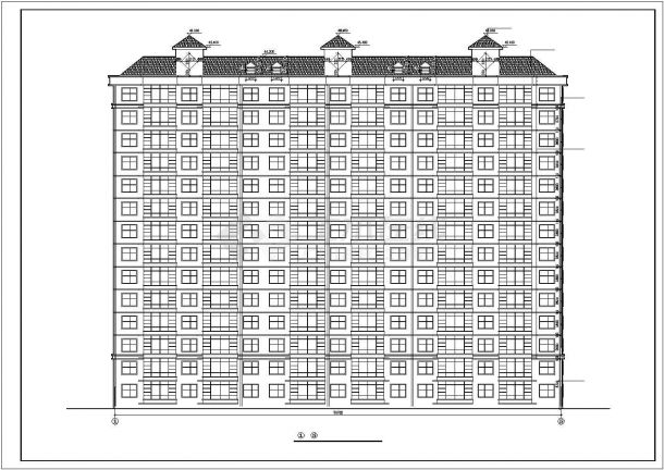 某地上十四层短肢剪力墙结构高层住宅建筑施工CAD图纸-图一