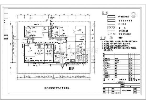 某制药厂废水处理全套CAD建筑设计施工图-图一
