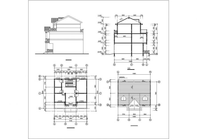 泉州市某村镇333平米3层框架结构独栋别墅建筑+结构设计CAD图纸_图1