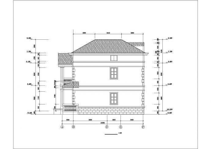 312平米2+1层框混结构单体私人别墅平立剖面设计CAD图纸（含阁楼）_图1