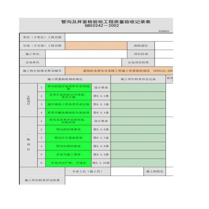 管沟及井室检验批的工程质量验收记录表_图1