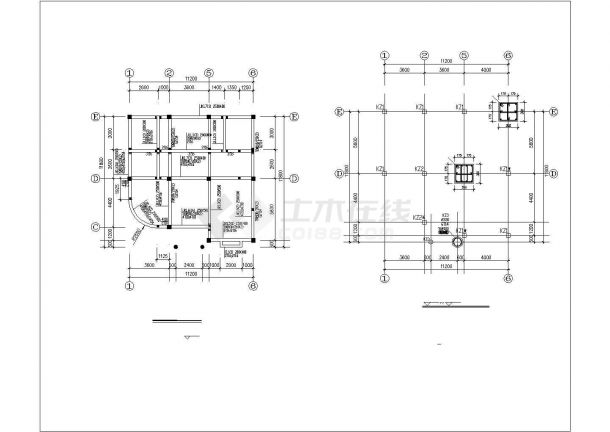 390平米左右四层砖混结构乡村自建楼全套结构设计CAD图纸-图一