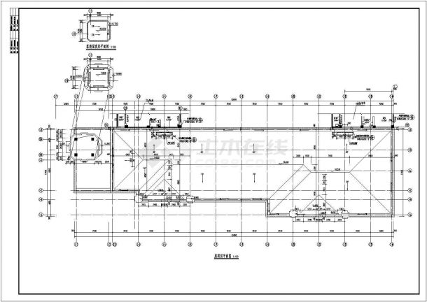 6500平米左右三层框架结构欧式联排商业治疗建筑设计CAD图纸-图一
