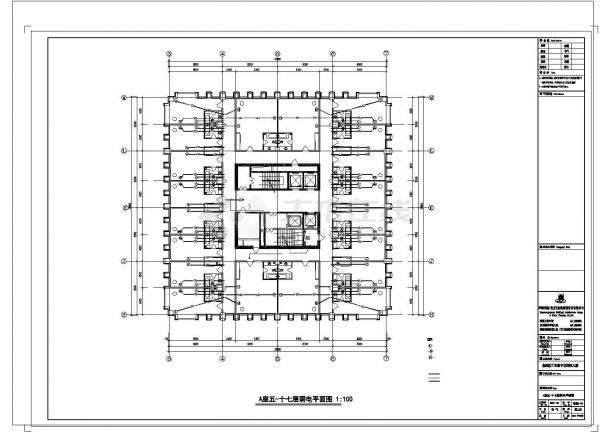 20层框架剪力墙结构大厦办公楼电气设计施工图（基础形式为伐板基础）-图二