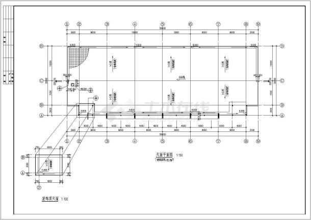 厂房设计_某二层厂房施工CAD图带门窗表-图二