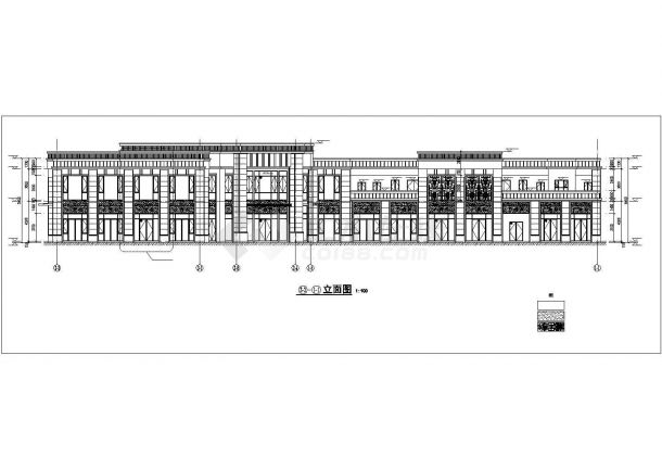2800平米左右2层框架结构商业办公楼全套建筑设计CAD图纸-图二
