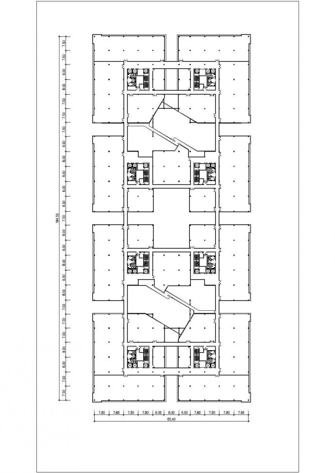 重庆市某商业街4.1万平米四层框架结构商业办公楼全套平面设计CAD图纸_图1