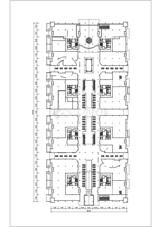 重庆市某商业街4.1万平米四层框架结构商业办公楼全套平面设计CAD图纸-图二