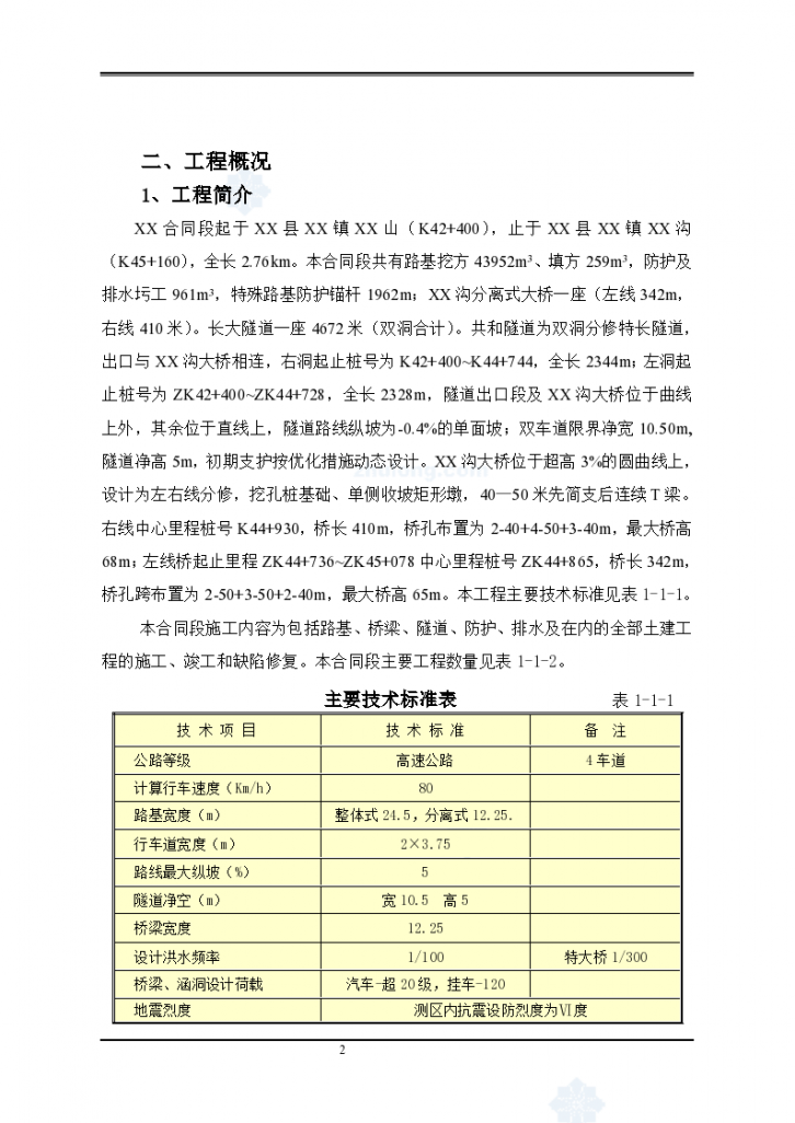 彭水至武隆高速公路某标段实施施工组织设计-图二