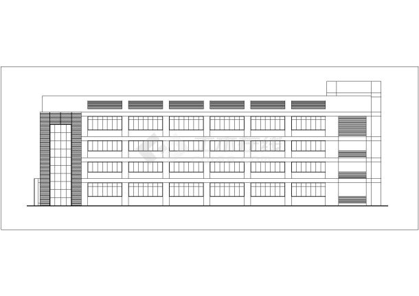 某公司3800平米左右4层框架结构办公+食堂质综合楼建筑设计CAD图纸-图一