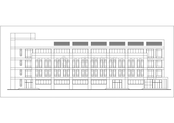 某公司3800平米左右4层框架结构办公+食堂质综合楼建筑设计CAD图纸-图二