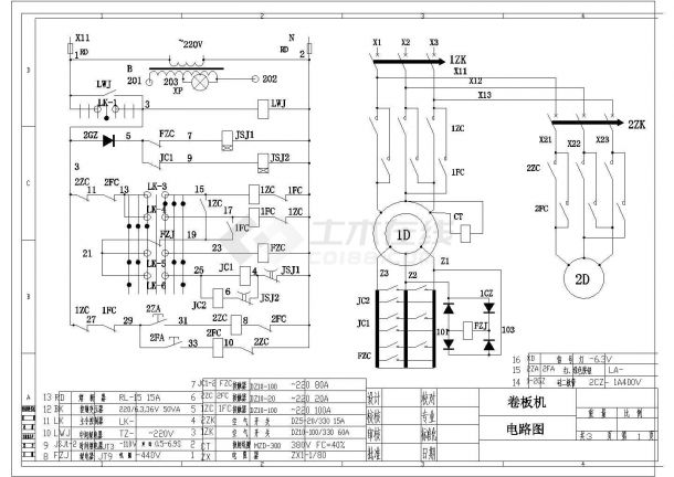 某卷板机电气CAD设计大样图纸-图二