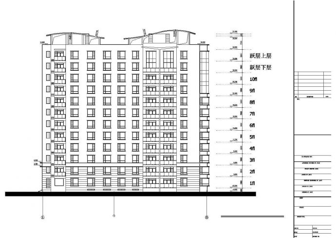 6200平米11+1层框架机构住宅楼平立剖面设计CAD图纸（含半地下室）_图1