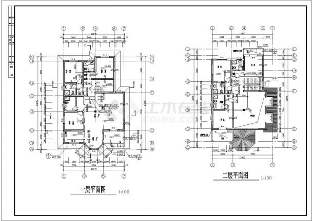 别墅设计_十套欧式风格别墅建筑施工CAD图-图二