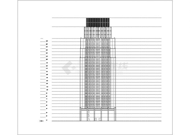 1.5万平米26层框剪结构商业写字楼全套平立剖面设计CAD图纸-图一